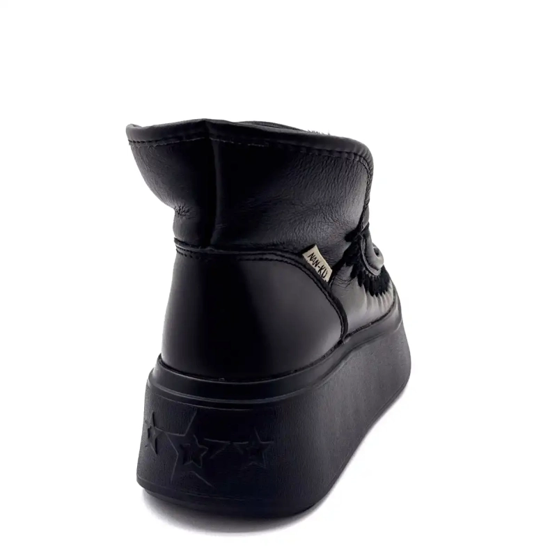 Nan Ku Dfh09 Cuir Noir Bijoux Ivoire Chaussures