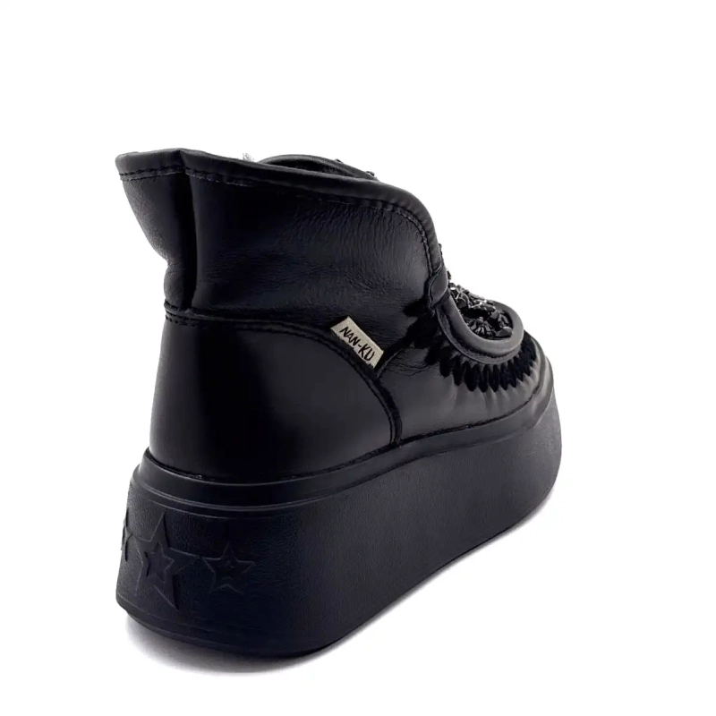 Nan Ku Dfh09 Svarta Lädersmycken Ivoire Chaussures