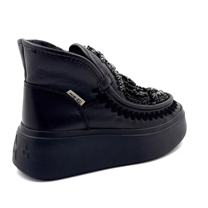 Nan Ku Dfh09 Black Leather Jewelry Ivoire Chaussures