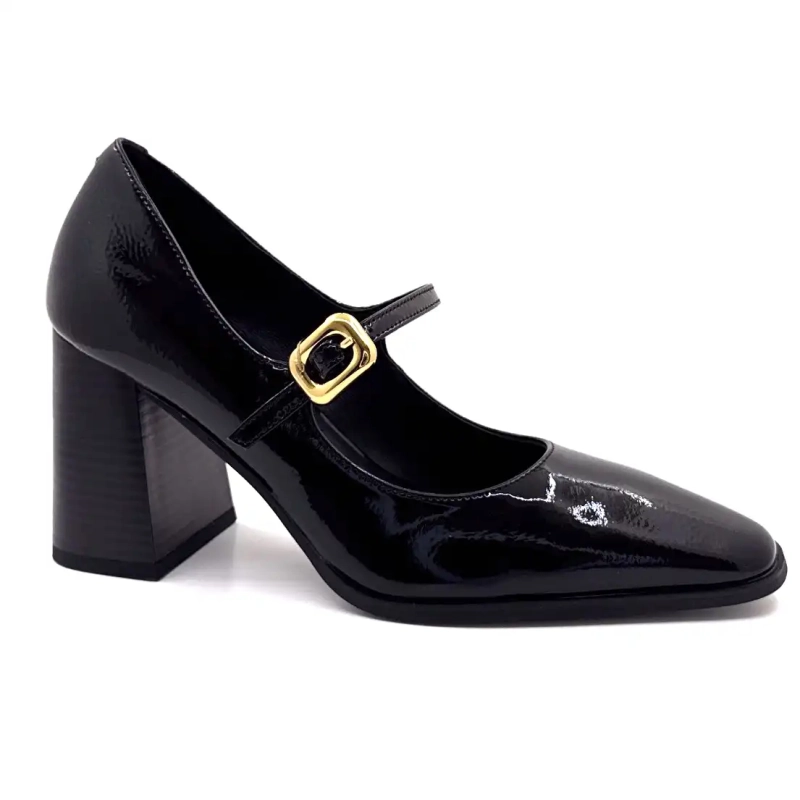 Ivoire Jlr2501 Svart Glanset Skinn Ivoire Chaussures