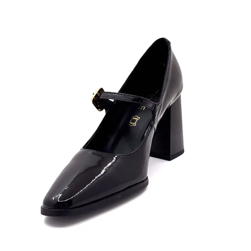 Ivoire Jlr2501 Svart Glanset Skinn Ivoire Chaussures