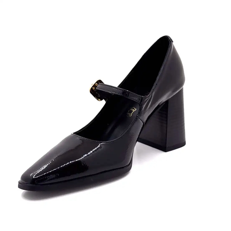 Ivoire Jlr2501 Svart Glanset Skinn Ivoire Chaussures