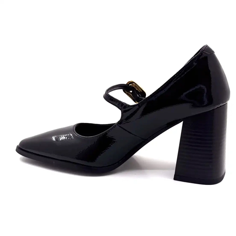 Ivoire Jlr2501 Czarna błyszcząca skóra Ivoire Chaussures