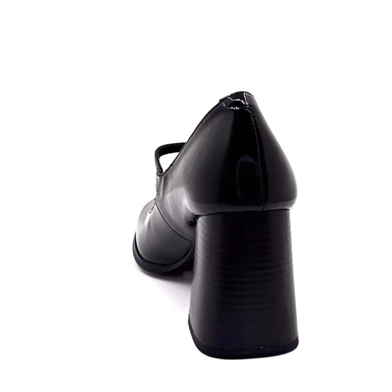 Ivoire Jlr2501 Schwarzes glänzendes Leder Ivoire Chaussures