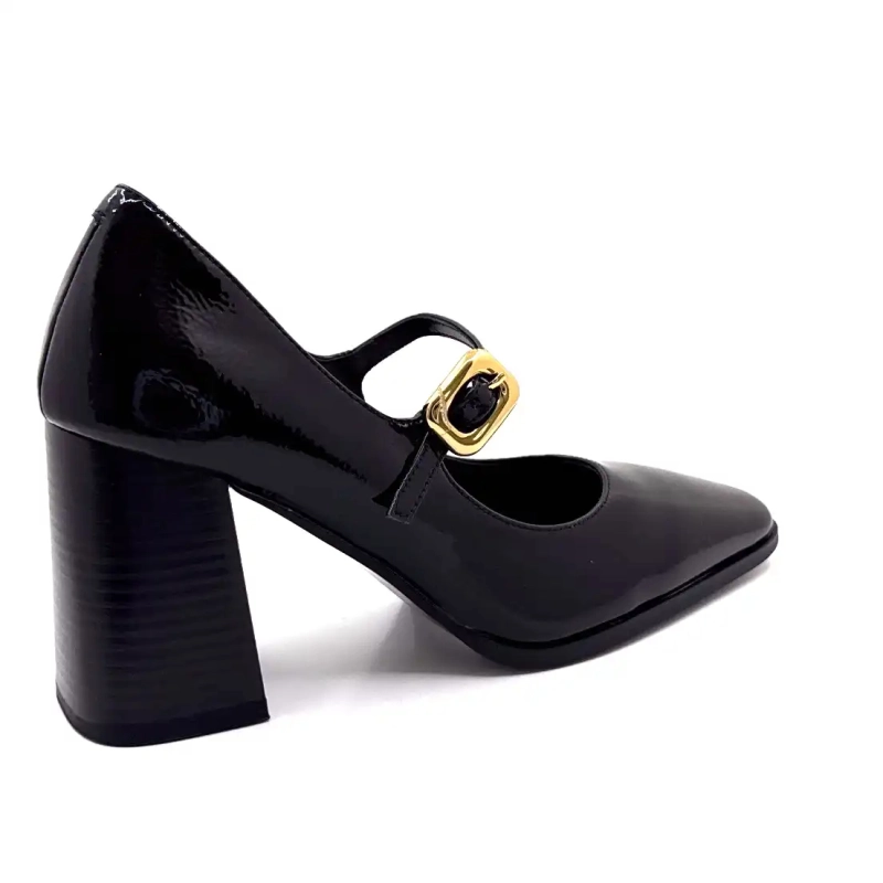 Ivoire Jlr2501 Couro Preto Brilhante Ivoire Chaussures