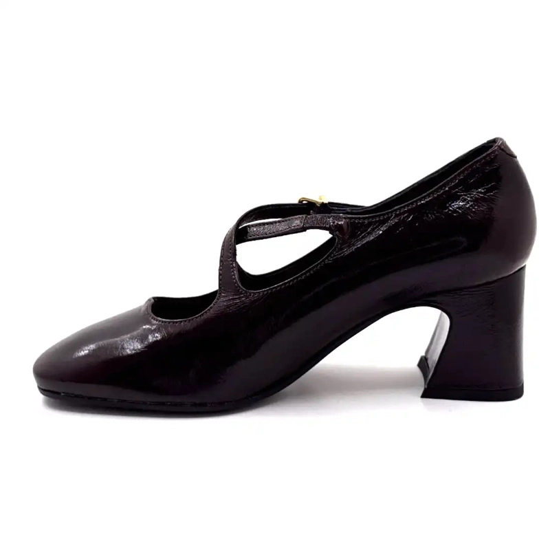 Couro envernizado berinjela Ivoire E606 Ivoire Chaussures