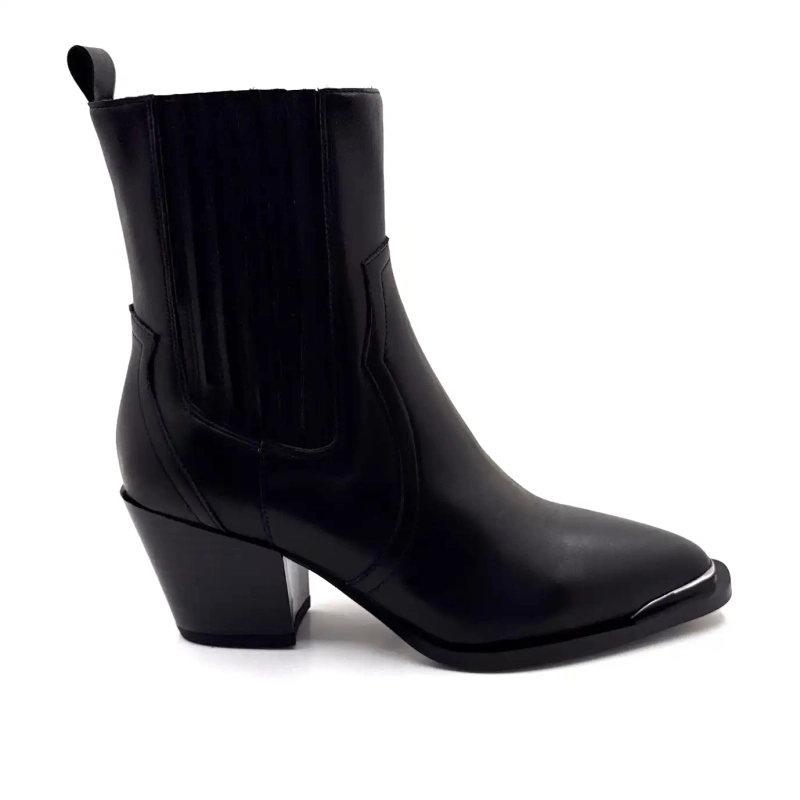 Ivoire GZX2526 Schwarzes Leder Ivoire Chaussures