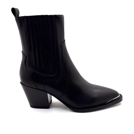 Ivoire GZX2526 Black Leather Ivoire Chaussures