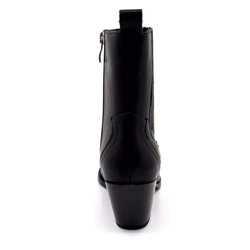 Ivoire GZX2526 Black Leather Ivoire Chaussures