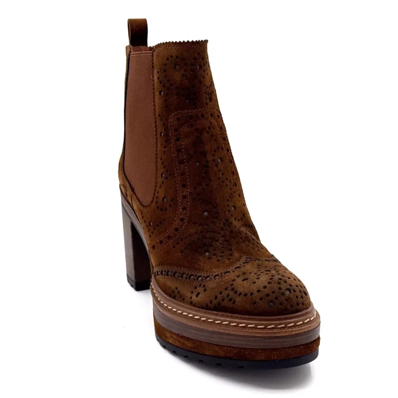 Pons Quintana 10079 Brown Suede Ivoire Chaussures