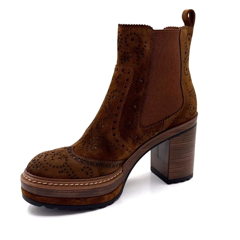 Pons Quintana 10079 Brun Ruskind Ivoire Chaussures