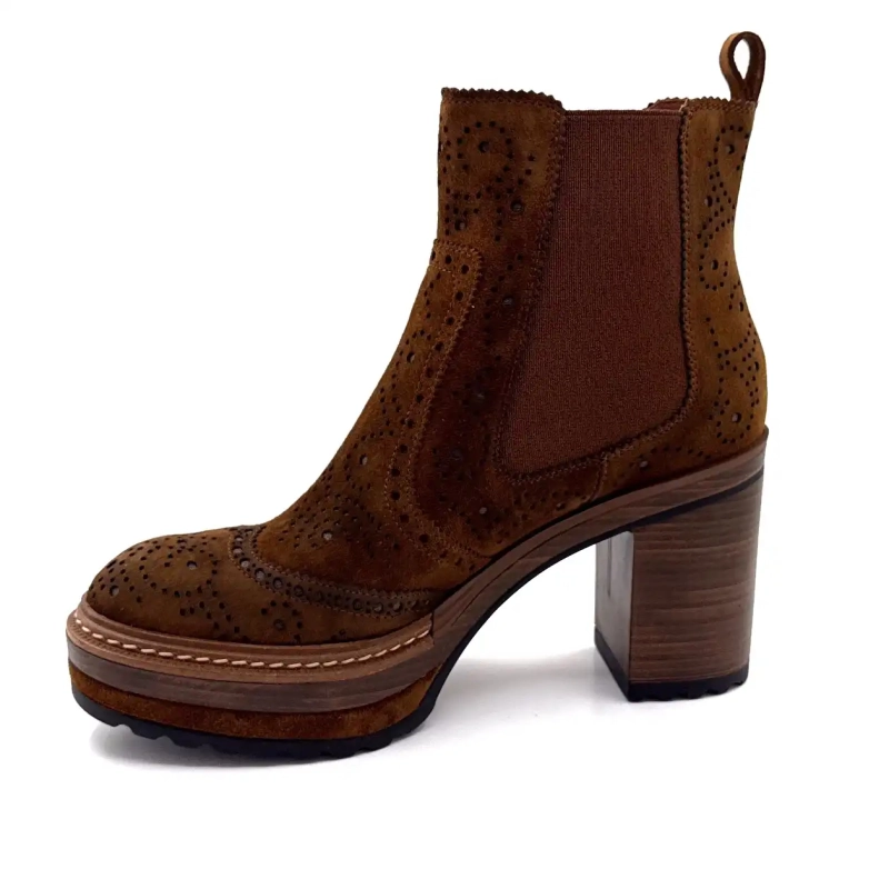 Pons Quintana 10079 Brown Suede Ivoire Chaussures