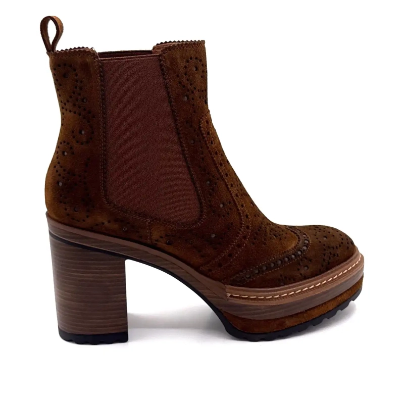 Pons Quintana 10079 Brun Ruskind Ivoire Chaussures