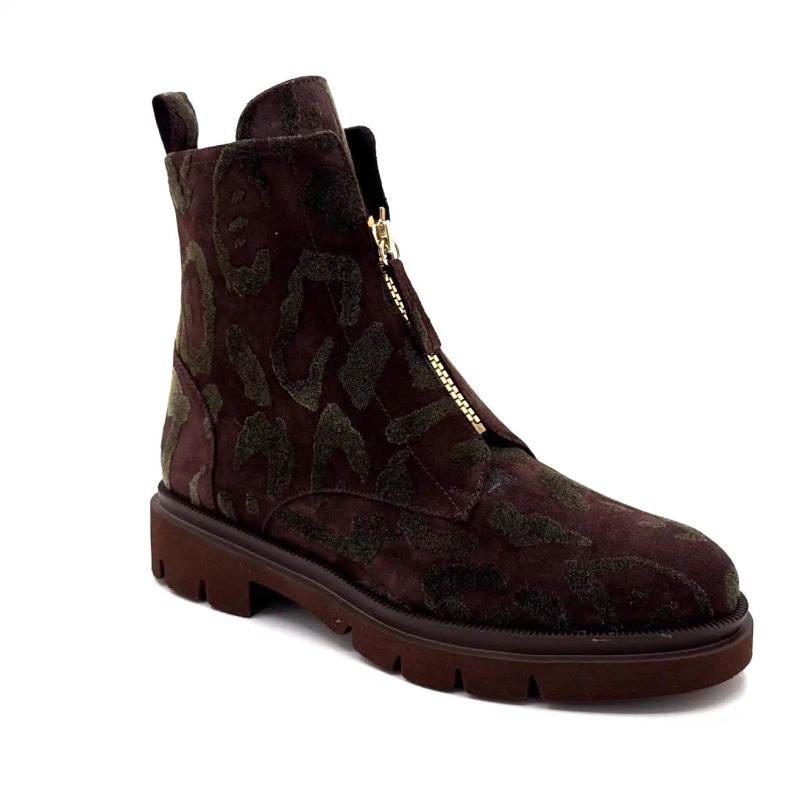 Ivoire 380 Leo Suede Velvet Print Marrone Leo Ivoire Chaussures