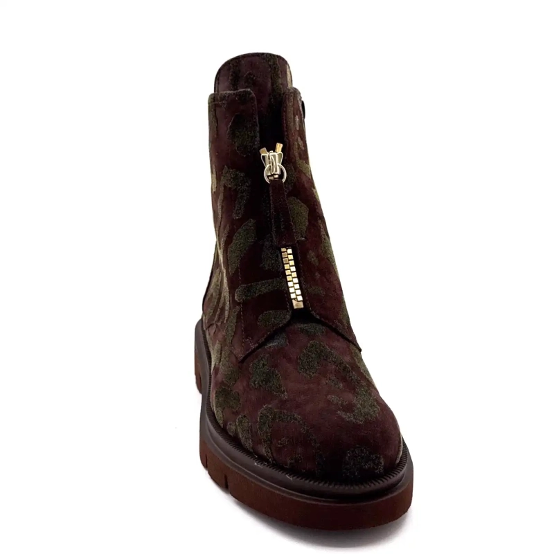Ivoire 380 Leo Suede Velvet Print Brown Leo Ivoire Chaussures