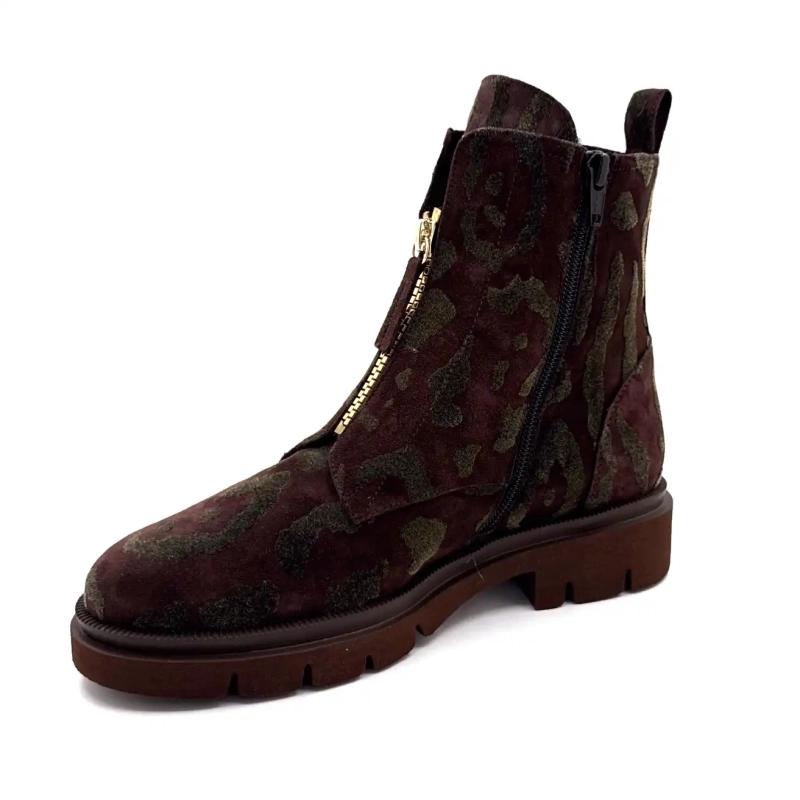 Ivoire 380 Leo Ruskind Fløjlsprint Brun Leo Ivoire Chaussures