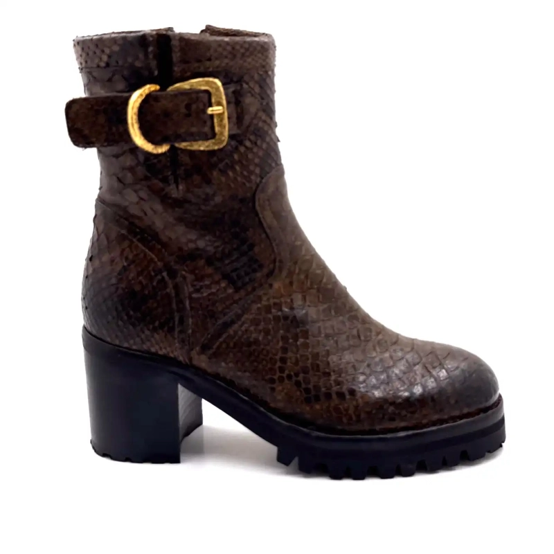 La Bottega di Lisa 4222/608 Piel de pitón marrón Birra Ivoire Chaussures