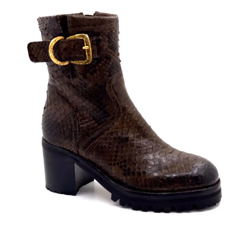 La Bottega di Lisa 4222/608 Birra Brown Pyton Läder Ivoire Chaussures