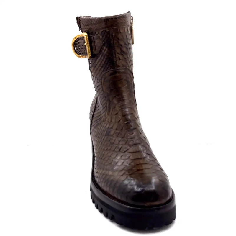 La Bottega di Lisa 4222/608 Birra Brown Pyton Leather Ivoire Chaussures