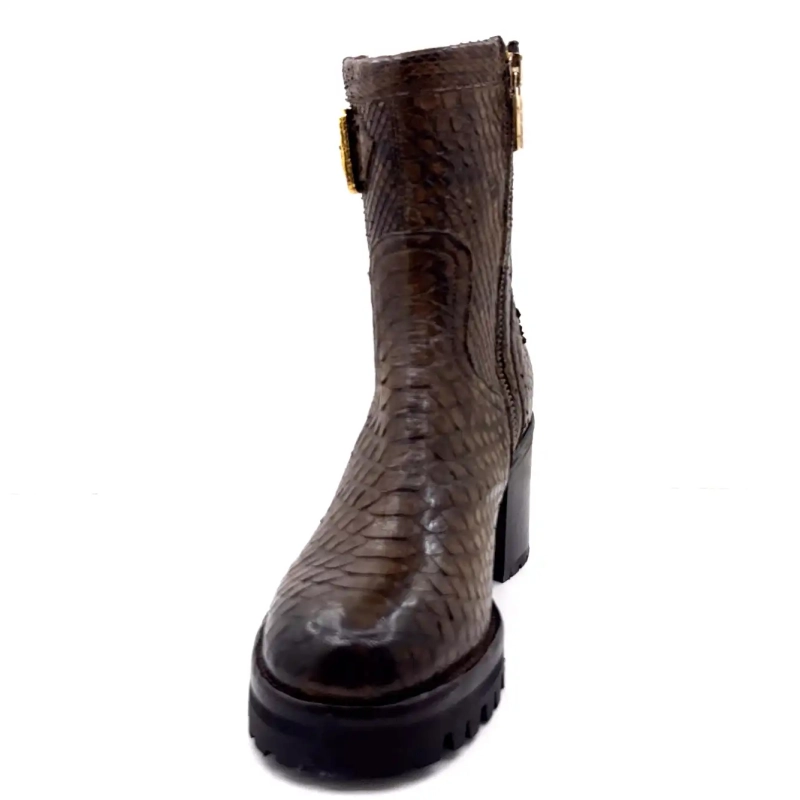 La Bottega di Lisa 4222/608 Birra Brown Pyton Piele Ivoire Chaussures