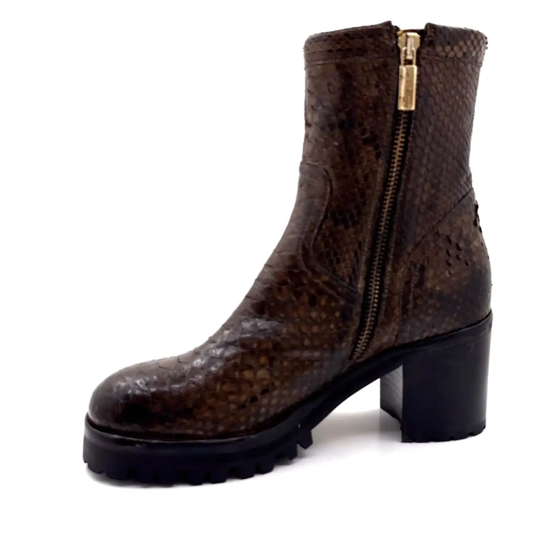 La Bottega di Lisa 4222/608 Birra Brown Pyton Leather Ivoire Chaussures