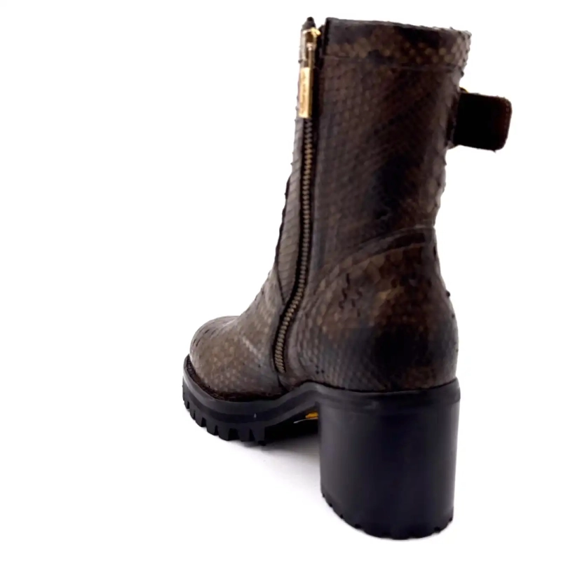 La Bottega di Lisa 4222/608 Birra Brown Pyton Leather Ivoire Chaussures