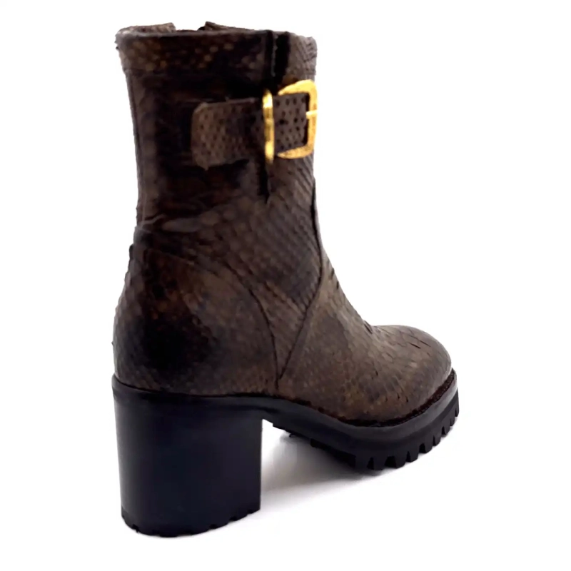 La Bottega di Lisa 4222/608 Birra Brązowa Skóra Pyton Ivoire Chaussures