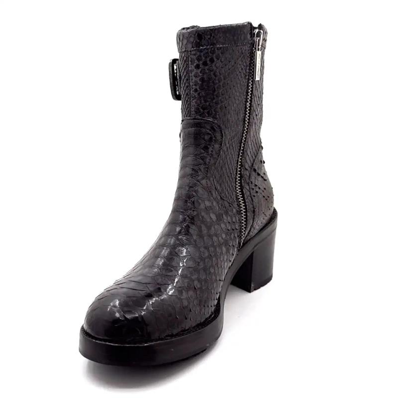 La Bottega di Lisa 4222/608 Cuir Python Bleu Gris Antra Ivoire Chaussures