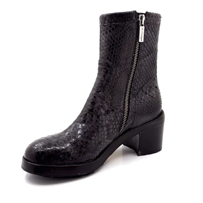 La Bottega di Lisa 4222/608 Cuir Python Bleu Gris Antra Ivoire Chaussures