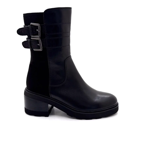 Olha o Céu Marcy 04 Couro Preto Ivoire Chaussures