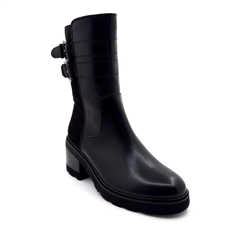 Olha o Céu Marcy 04 Couro Preto Ivoire Chaussures