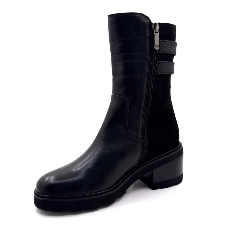 Look at the Sky Marcy 04 Schwarzes Leder Ivoire Chaussures