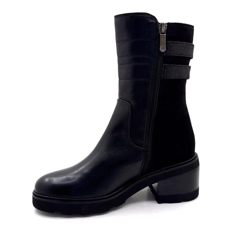 Spójrz na niebo Marcy 04 Czarna skóra Ivoire Chaussures