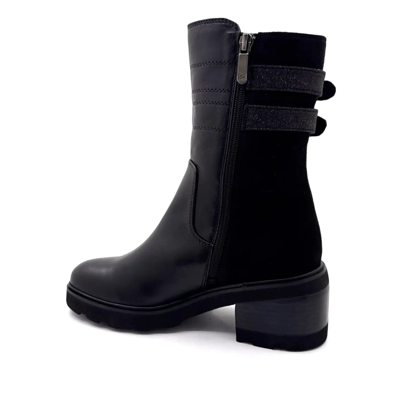 Kijk naar de Sky Marcy 04 Black Leather Ivoire Chaussures