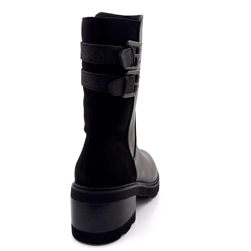 Spójrz na niebo Marcy 04 Czarna skóra Ivoire Chaussures