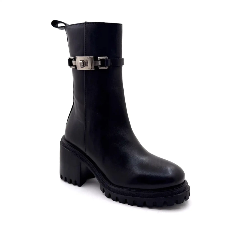 Gio+ Deva 10c Sort Læder Ivoire Chaussures