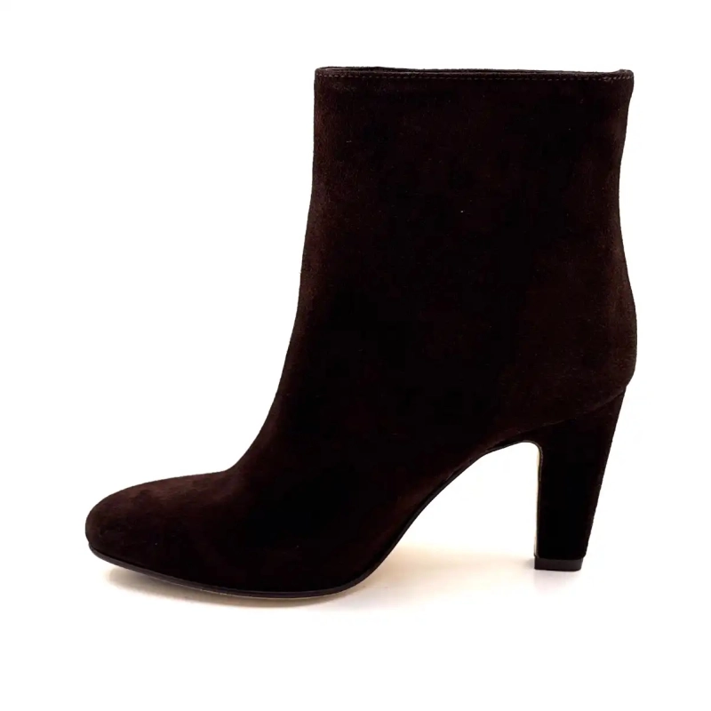 Elise Tu 1 Ivoire Pelle Scamosciata Marrone Scuro Ivoire Chaussures