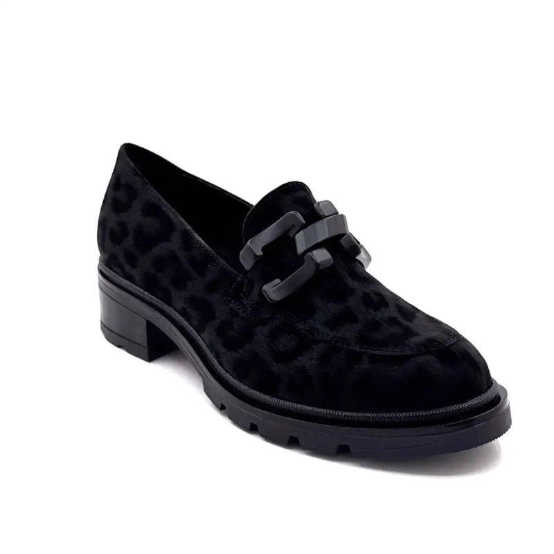 Ivoire 3q5833 Sort Løvemønster Ivoire Chaussures