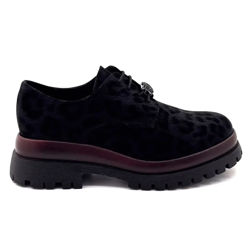 Ivoire 2p5834 Noir Motif Léo & Bordeaux Ivoire Chaussures