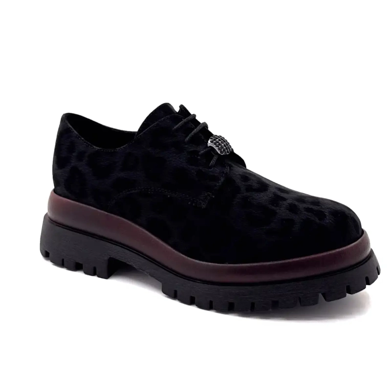 Ivoire 2p5834 Noir Motif Léo & Bordeaux Ivoire Chaussures