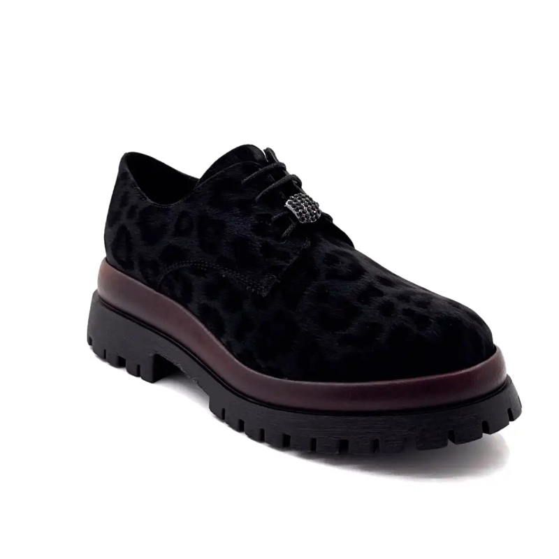 Ivoire 2p5834 Noir Motif Léo & Bordeaux Ivoire Chaussures