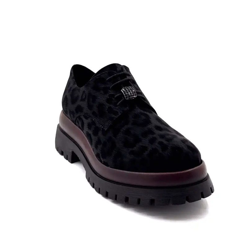 Ivoire 2p5834 Noir Motif Léo & Bordeaux Ivoire Chaussures