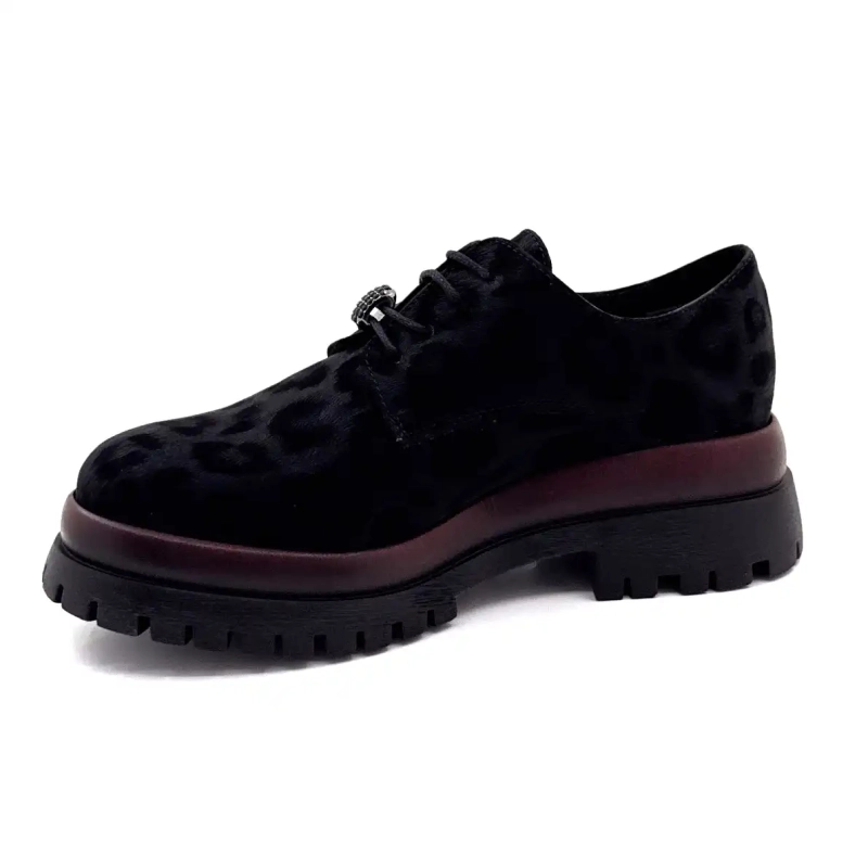 Ivoire 2p5834 Noir Motif Léo & Bordeaux Ivoire Chaussures