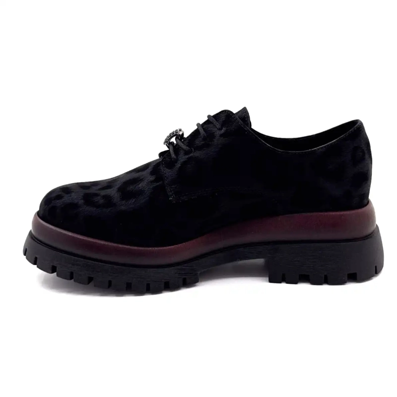 Ivoire 2p5834 Noir Motif Léo & Bordeaux Ivoire Chaussures