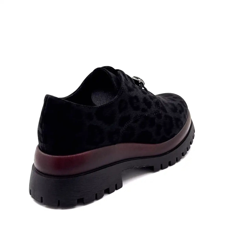 Ivoire 2p5834 Noir Motif Léo & Bordeaux Ivoire Chaussures