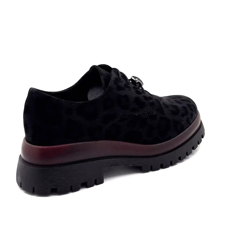 Ivoire 2p5834 Noir Motif Léo & Bordeaux Ivoire Chaussures