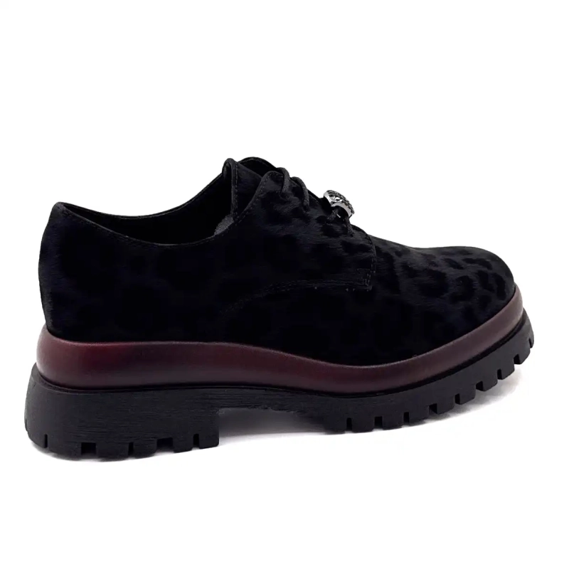 Ivoire 2p5834 Noir Motif Léo & Bordeaux Ivoire Chaussures