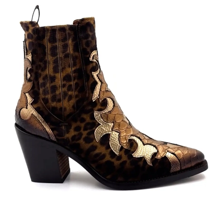 Ghost 5503 Cuero Oro Bronce y Leo Ivoire Chaussures