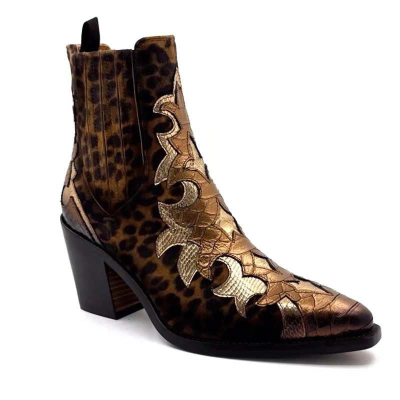 Ghost 5503 Cuero Oro Bronce y Leo Ivoire Chaussures