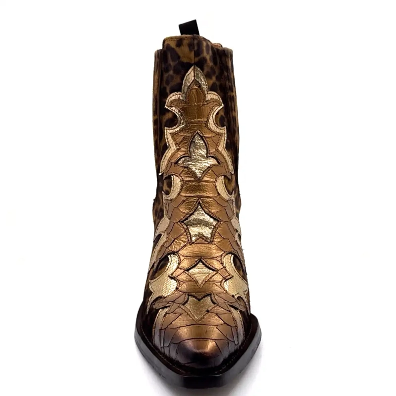 Ghost 5503 Cuero Oro Bronce y Leo Ivoire Chaussures